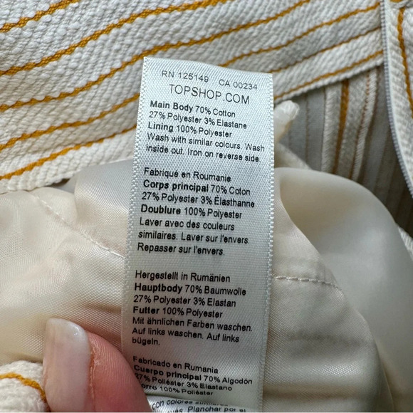 TOPSHOP Twist Bandeau Jumpsuit In‎ Yellow Multi US Size 2. NWOT - Picture 5 of 6